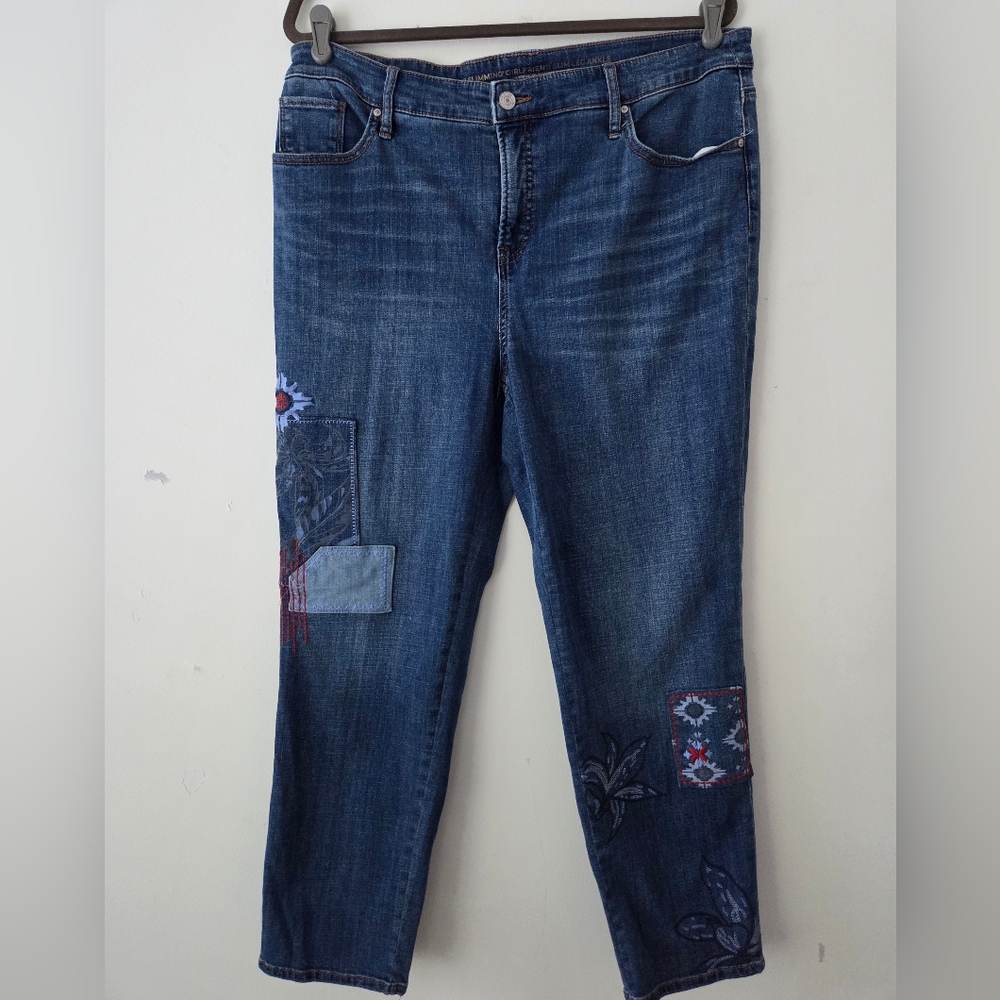 Chico's So Slimming Girlfriend Patchwork Slim Leg… - image 1